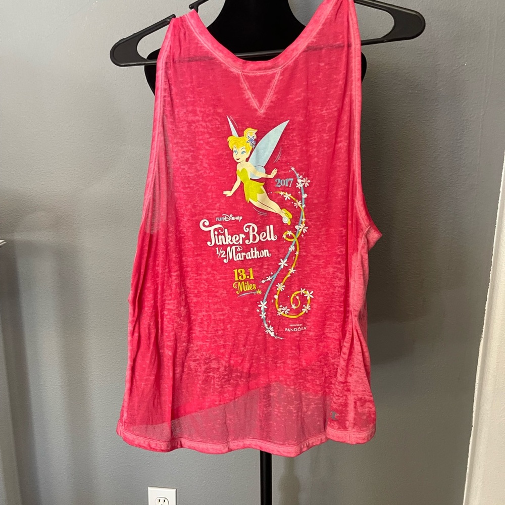 Pink Tinker bell half marathon short sleeve tank top Tshirt